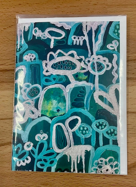 Teal Hills in Spring Note Card