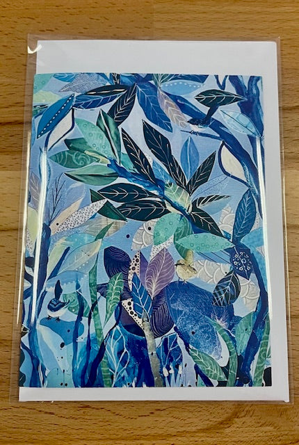 Blue Wrens in the Garden Art Card