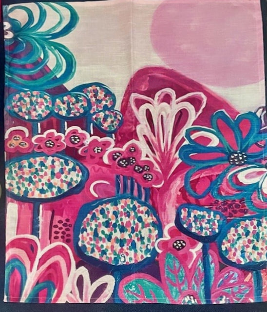 "Strawberry Moon Rising" Art Tea Towel,