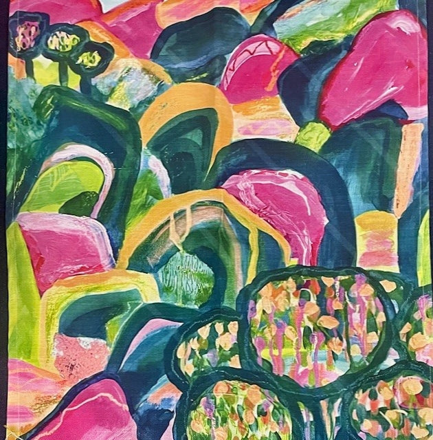 "Mountain Exploration" Art Tea Towel.