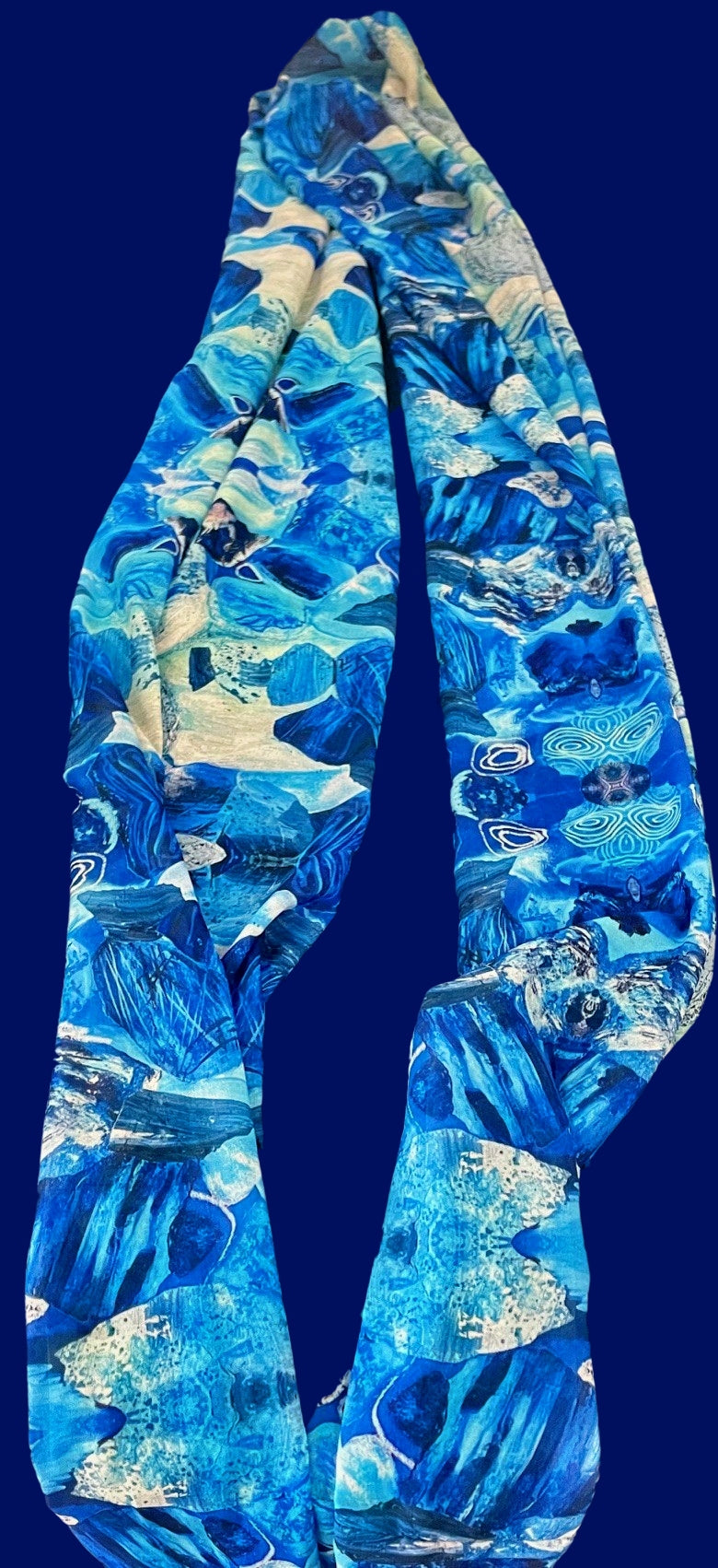 "Subterranean Blue" Infinity Art Scarf