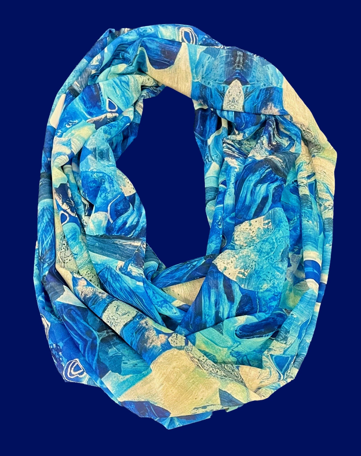 "Subterranean Blue" Infinity Art Scarf
