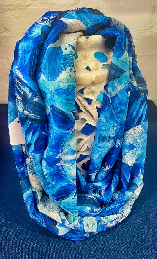 "Subterranean Blue" Infinity Art Scarf