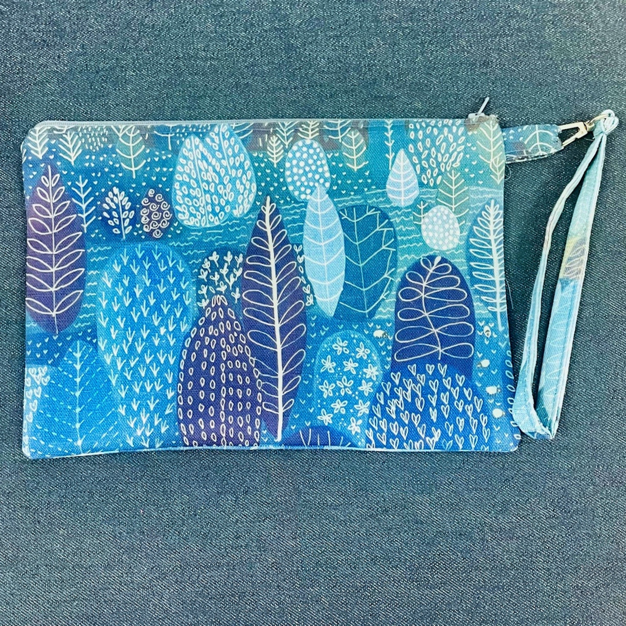 "Blue Landscape" Zippered Purse.