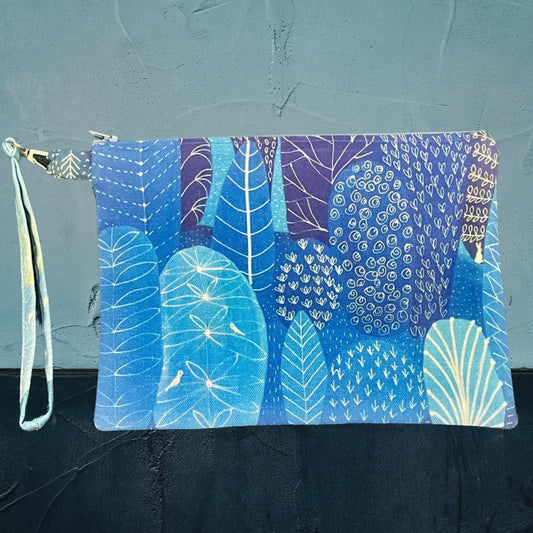 "Blue Landscape" Zippered Purse.