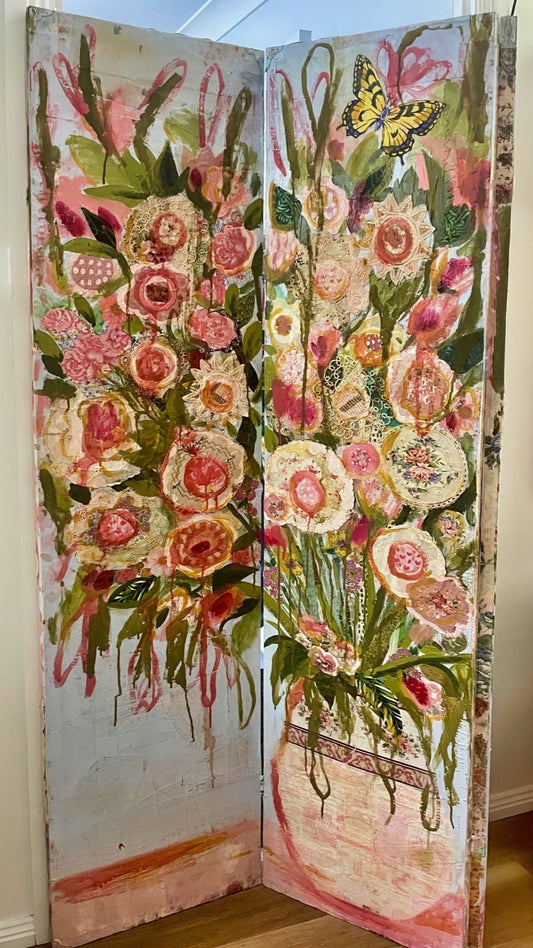 Textured Mixed Media Art Screen