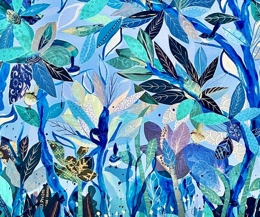 Little Wrens in my Garden of Blue