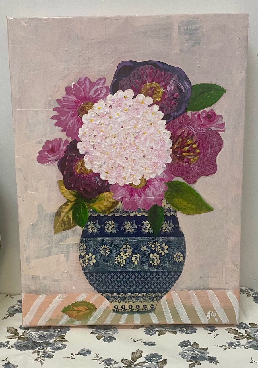 Mixed Media Collage Flowers and Vase Workshop - Saturday November 2nd 2024