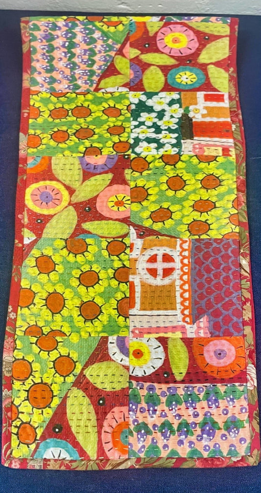 Hand Stitched Art Table Runner