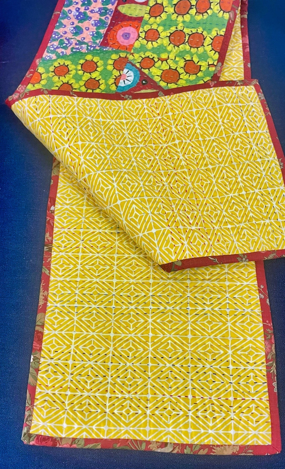 Hand Stitched Art Table Runner