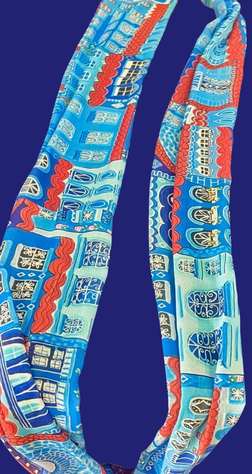 "The Blue Pearl" Infinity Art Scarf.