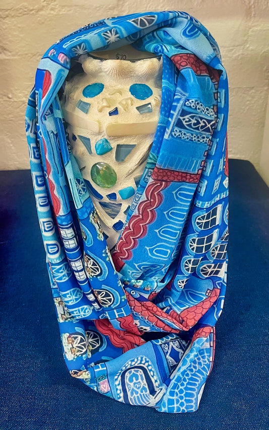 "The Blue Pearl" Infinity Art Scarf.