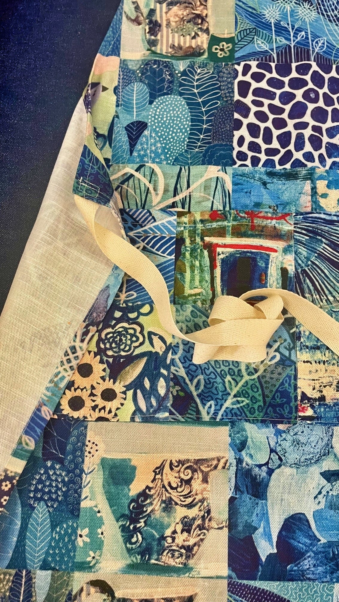 "Blue Patchwork"  Apron.