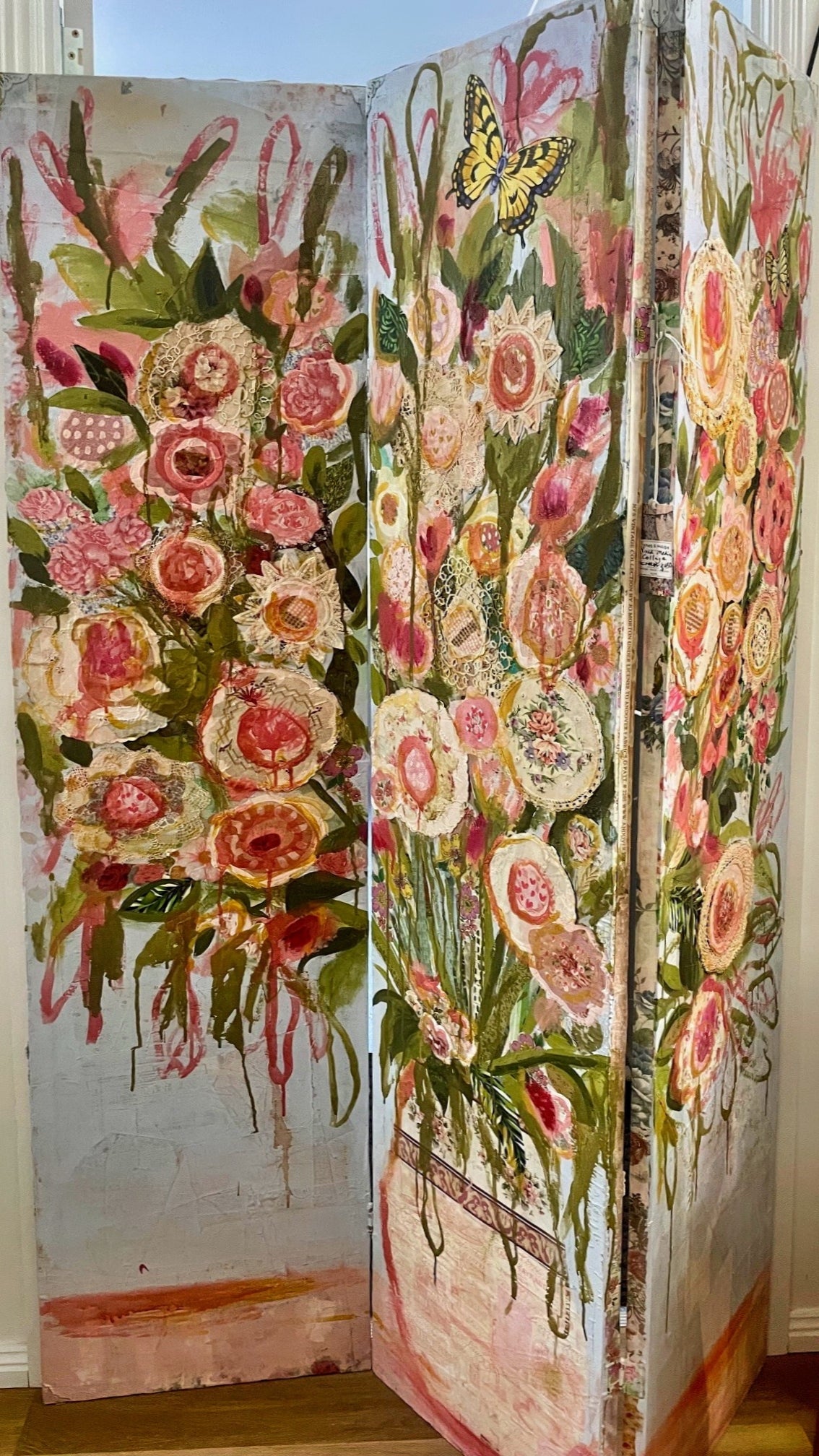 Textured Mixed Media Art Screen